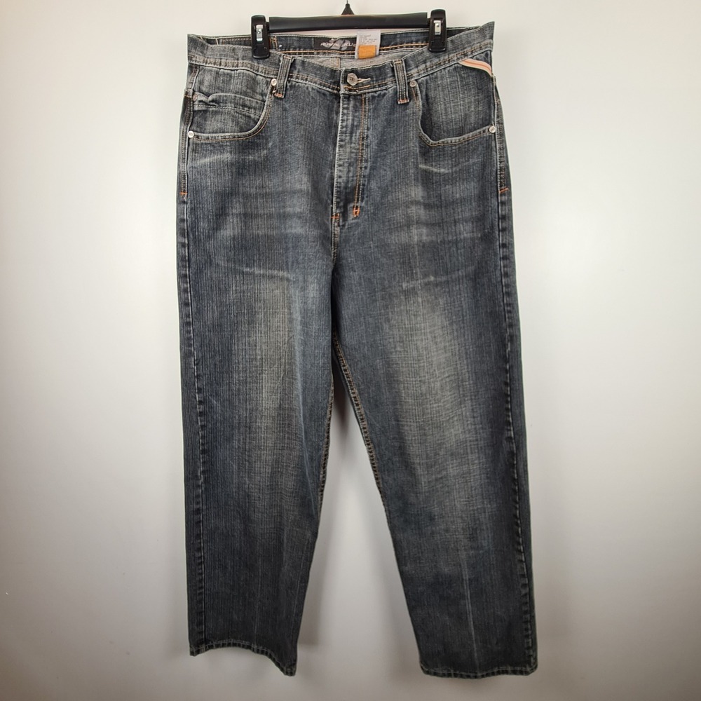 Royal Blue Mens Baggy Relaxed Fit Jeans 38x31* Dark Wash Y2K Streetwear Skater